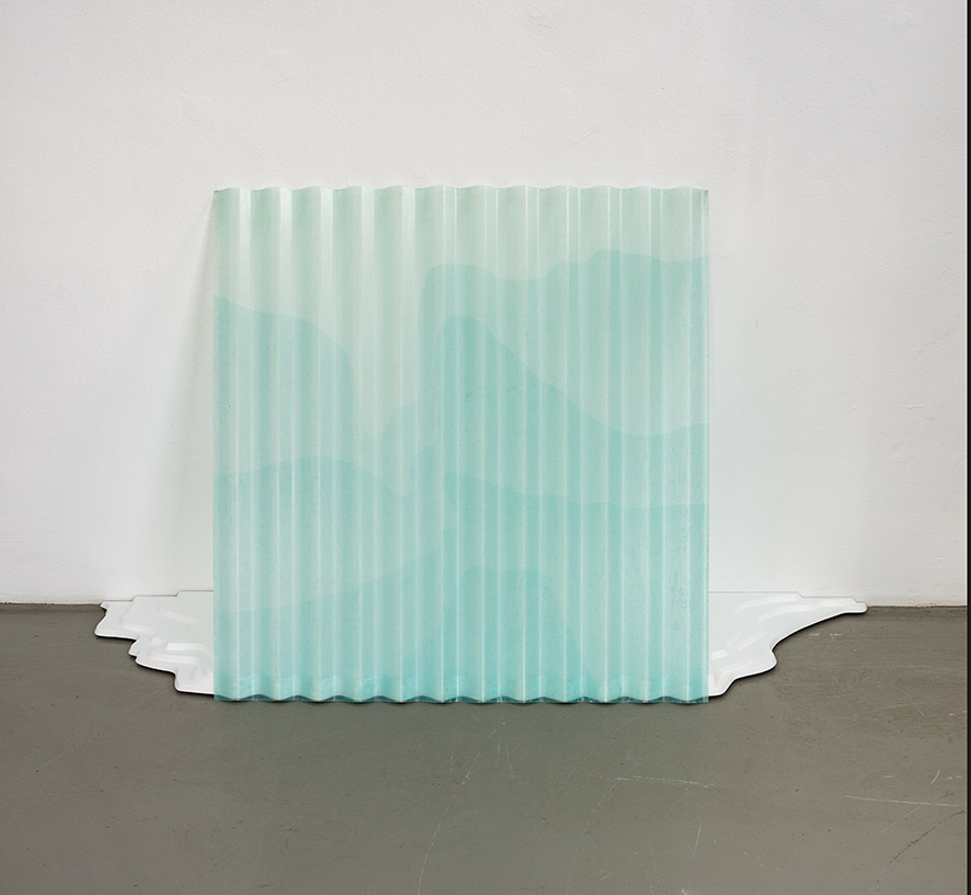 Tobias Pilz,  art, kunst, Depths, 2023, epoxy, fiberglass, textile mesh, mdf, paint, approx. 96x100x41cm